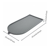 Anti-Slip Coffee Tray Mat Drainage Grooves Household Accessory Waterproof