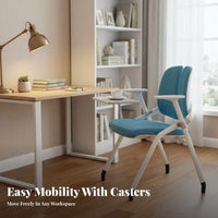 Folding Training Chair with Tablet Writing Surface Space-Saving Design Office Furniture Firm Padding Sliding Writing Surfacerest