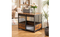Decorative Dog Crate Furniture Vintage Dog Crate with Tabletop Heavy Duty Pet Kennel Credenza Gnaw-resistantResistant for Living Room, Bedroom