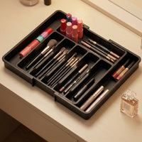 Expandable Drawer Organizer Black Cutlery Tray Space Saving