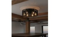 Industrial Overhead Fan Light double Use Rope Overhead Fan Light Adjustable Speed for Dining Room, Bedroom