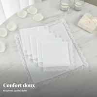 6 Pieces Wedding Handkerchief Elegant Design DIY Embroidery Handkerchief