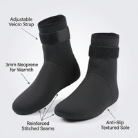 3mm synthetic rubber Wetsuit Socks for Adults, Thermal Diving for Snorkeling, Long Length Waterproof Swimming, Anti Slip Water Sports