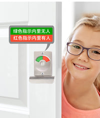 天霖卫生间门锁显示红绿指示锁隔断五金配件公共厕所不锈钢插销锁