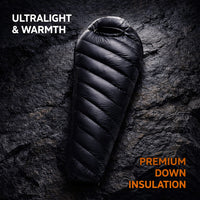 Down Sleeping Bag for Camping, Mummy Design Waterproof Lightweight, 400T 20D Nylon Textile, Grown-Up - Image 2