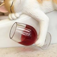 Feline Beverage Figurine Outdoor Safe Resin Feline Decoration Weather-Resistant