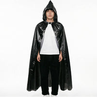 Draping Full-Body Rain Poncho Extended Hem Hooded Rain Cape Wind-Blocking Rainwear Portable for Outdoor Use