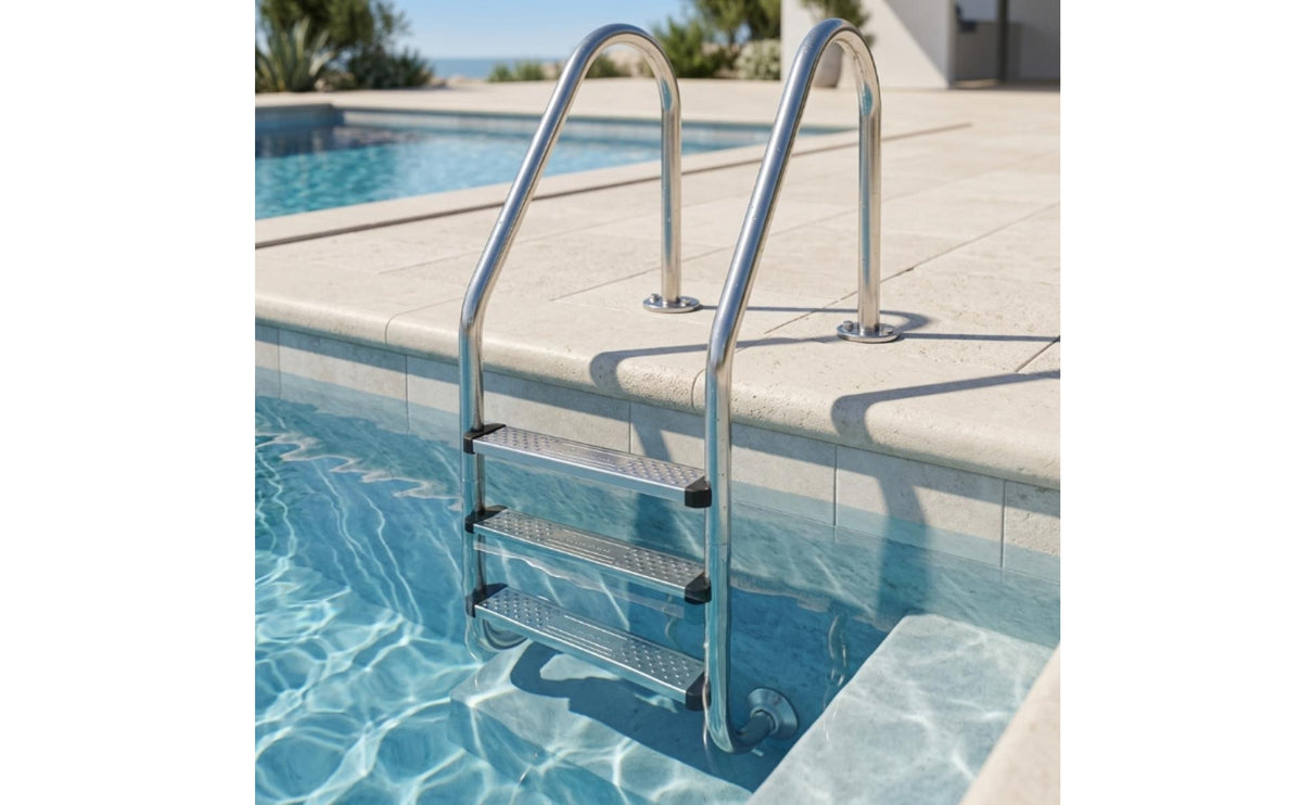Pool Ladder with Handrails Stainless Steel Swimming Pool Ladder Three-Step for Homeowners