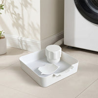Square Washing Machine Drain Tray Plastic Washing Machine Drain Pan Waterproof Appliance Leak Tray with Inserts Leak-Proof for Homeowners, Laundry Room