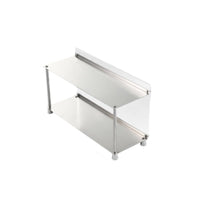 Desktop Storage Rack Brushed Metal Desk Organizer Shelf Sturdy Tabletop Display Shelf for Dresser, Coffee Station