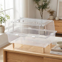 Large Hamster Cage for Syrian and Dwarf Hamsters, Full Transparent PET Material Single Level Habitat for Pet Mice, Gerbil and Chinchilla Viewing