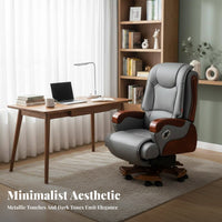 Electric Reclining Task Chair with Footrest Highspine Design Office Furniture 360-Degree rotate robustDuty Construction