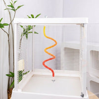 Climbing Toy Rope Bird Swing, Flexible Climbing Perch for Parrot Enrichment, Cage Hanging Colorful Bird Accessories with Screw Ends