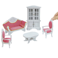 Miniature Dollhouse Furniture Set - Wooden Jewelry Stand with Corner Cabinet for 1/12 Scale BJD Ob11