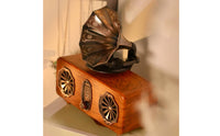 Vintage Bluetooth Speaker TF Card & USB Support Retro Gramophone Speaker Heavy Bass Mini Gramophone Music Player for Desktop, Living Room, Bedroom