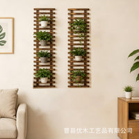Wooden Wall-Mounted Plant Holder for Indoor/Outdoor Use