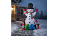 Outdoor Inflatable Snowman with Penguins Festive Christmas Inflatable Snowman Oversized Holiday Display Long-Lasting for Garden