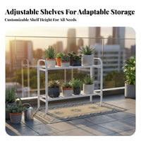 Rolling Flower Pot Rack Indoor & Outdoor Use Multi-Level Plant Shelf Tiered Design Large Capacity for Patio, Living Room, Garden