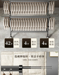 Foldable Floor Drying Rack with Manual Lift, Indoor/Outdoor Use