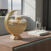 5 Compartment Snack Tray Decorative Centerpiece Curved Silhouette Snack Tray Multifunctional Tableware for Tea Desk