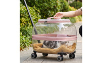 Wheeled Pet Carrier Breathable Pet Carrier with Wheels Comfortable for Passengers