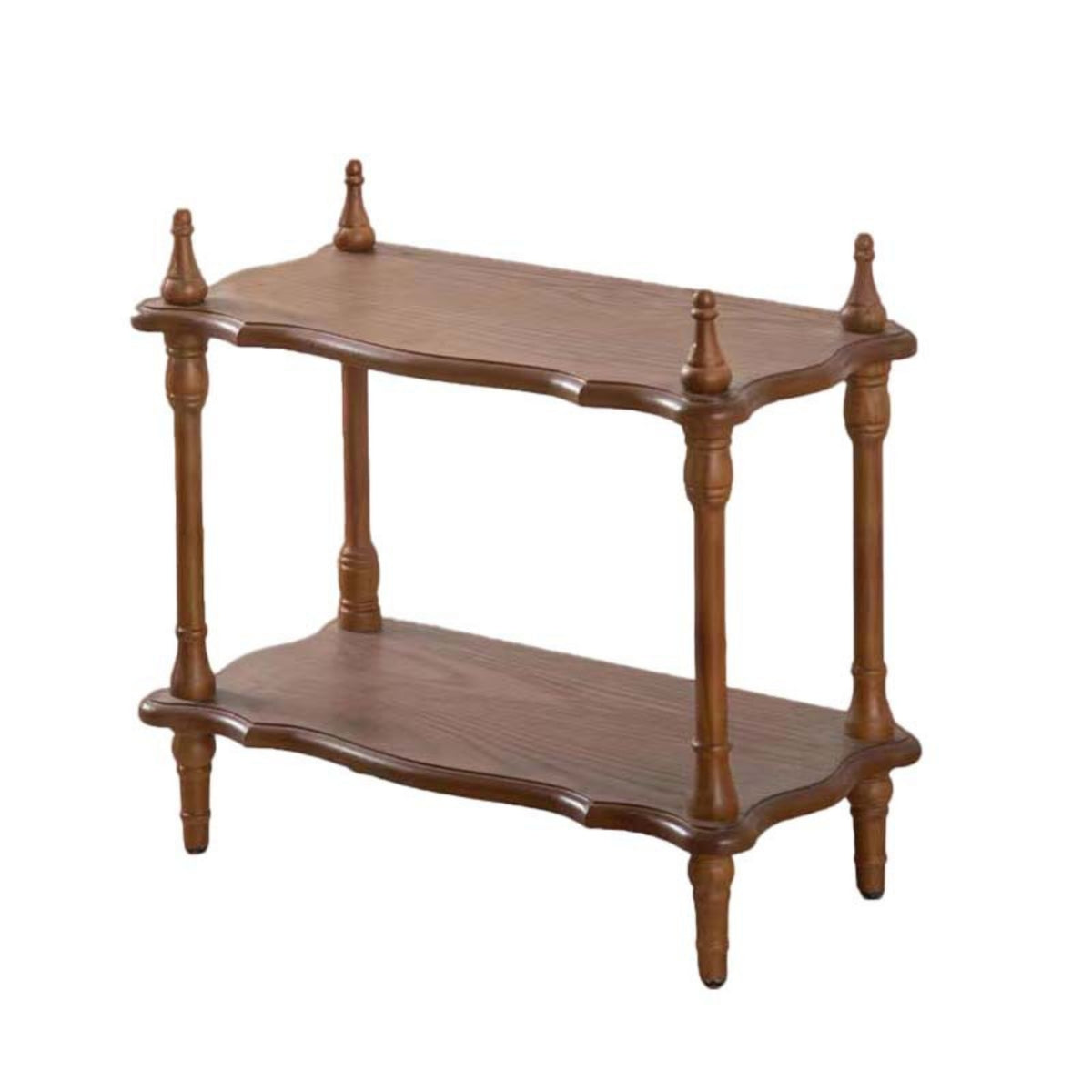 Wooden Shelf with Two Tiers Sturdy Vintage Wood Shelf Multifunctional