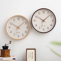Wooden Wall Clock with Silent Sweep Movement and Numerals