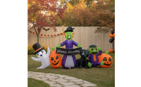 Inflatable Witch Lighted Halloween Inflatable Quick Inflation Yard Decoration for Lawn