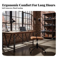 Retro design Ergonomic Rolling Chair Nordic Design Wheeled Shell Chair Height Adjustable rotate Seat centerrear support for Home Workers, Students, Adults, Study Room, Workstation, Bedroom