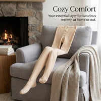 Fleece Lined Tights for Women with Thermal Insulation for Winter, Thick Footless with Anti-Snag Material, Ladies Leggings
