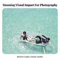 Transparent Kayak Photo-Friendly 2 Person Transparent Boat Full Set Included 2 Person Transparent Canoe for Outdoor Enthusiasts, Photographers