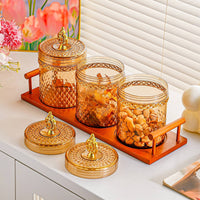3 Pieces Airtight Storage Jar Food Safe Geometric Pattern Jar Environmentally