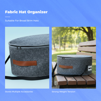 Hat Organizer Box Large Capacity Fabric Bin Carry Strap Sturdy Handles for Travelers, Adults, Wardrobe, Entryway, Under Bed