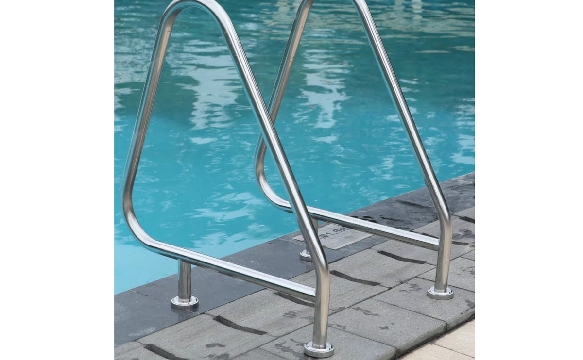 2 Pieces Surface-Mount Swimming Pool Handrail Polished Pool Handrail Heavy-Duty Easy to Install for Spa