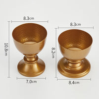 Nordic Vintage Gold Iron Candle Holder with Flower Insert