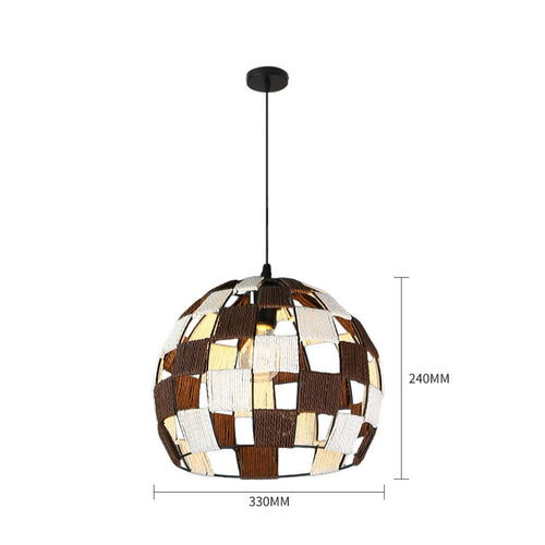 Rattan Ball Hanging Lamp Vintage Inspired Woven Globe Suspension Light Boho