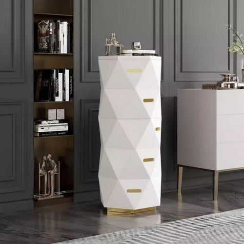 5-Drawer Storage cabinet Freestanding Sculpted Front 5-Drawer Cabinet adaptable Space-Saving for householders, Parents, Hallway