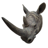 House Decoration Stone-Like Finish 3D Effect Rhino Head Wall Mount