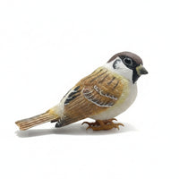 Sparrow Figurine Nature-Inspired Tree Stump Bird Figurine Decorative