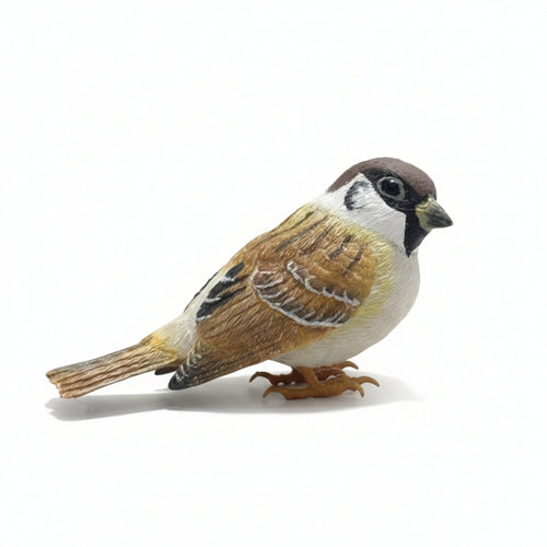 Sparrow Figurine Nature-Inspired Tree Stump Bird Figurine Decorative