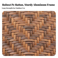 4 Pieces 4-Piece Woven Sofa set Handwoven Design 4-Piece Sofa and Table Set Weather-Resistant Water pads
