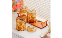 3 Pieces Airtight Storage Jar Food Safe Geometric Pattern Jar Environmentally