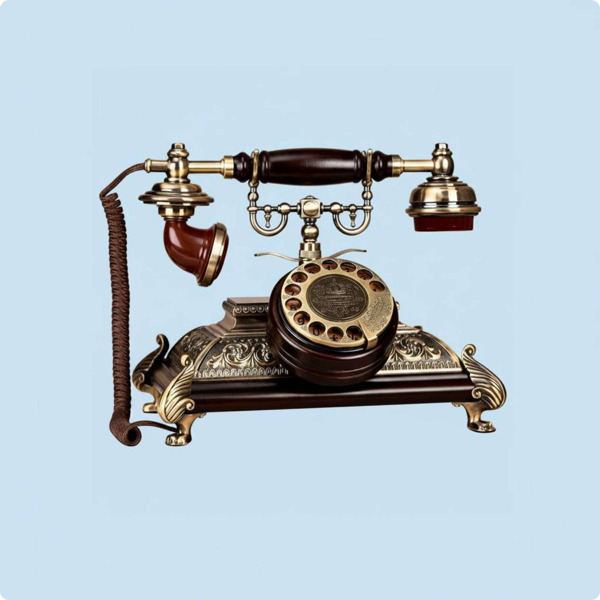 Antique Corded Telephone Ornate Retro Landline Phone Decorative Feet