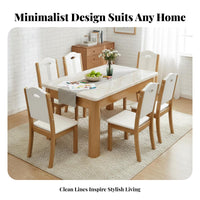 Marble Top Dining Table Set Space-Saving Dining Table and Chairs Set Sturdy Construction for Small Apartment Dwellers, Homeowners, Home