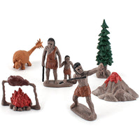 Prehistoric Animal Figures Set with Saber-Toothed Tiger and Brontotherium, Static Models