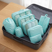 8-Piece Foldable Waterproof Travel Organizer Set for Luggage and Essentials