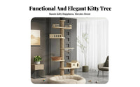 No-Drill Installation Floor-to-Ceiling Feline Climbing Structure Space-Saving Design Floor-to-Ceiling Feline Pole Multi-Level Platforms Pet Furniture Stable and Sturdy for Indoor Felines, Kittens, Indoors, Apartment, Small Homes, Living Room
