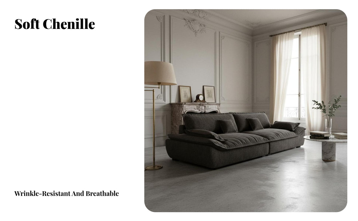 Sailboat Sofa French Retro design Couch Deep Seat Design Home Seating for Apartment Dwellers, Homeowners, Living Room, Small Spaces, Lounge Area