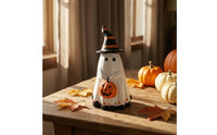 Spirit Figurine with Pumpkin Spooky Witch Hat Spirit Statue Eerie