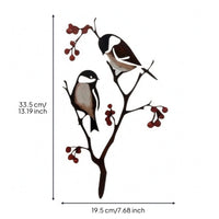 Birds on Tree Branch Decorative Wall Art Ornament Cutout Style Home Decoration Outdoor
